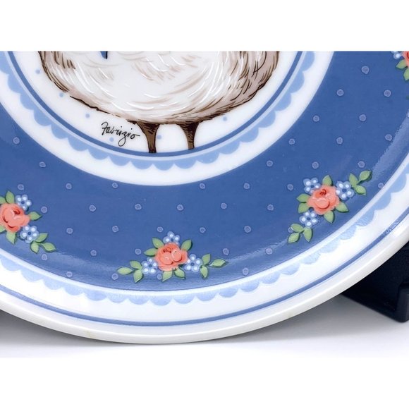 1985 George Good by Fabrizio Plate - Goose w/ Floral Design - 8.25" - Japan - Picture 5 of 7